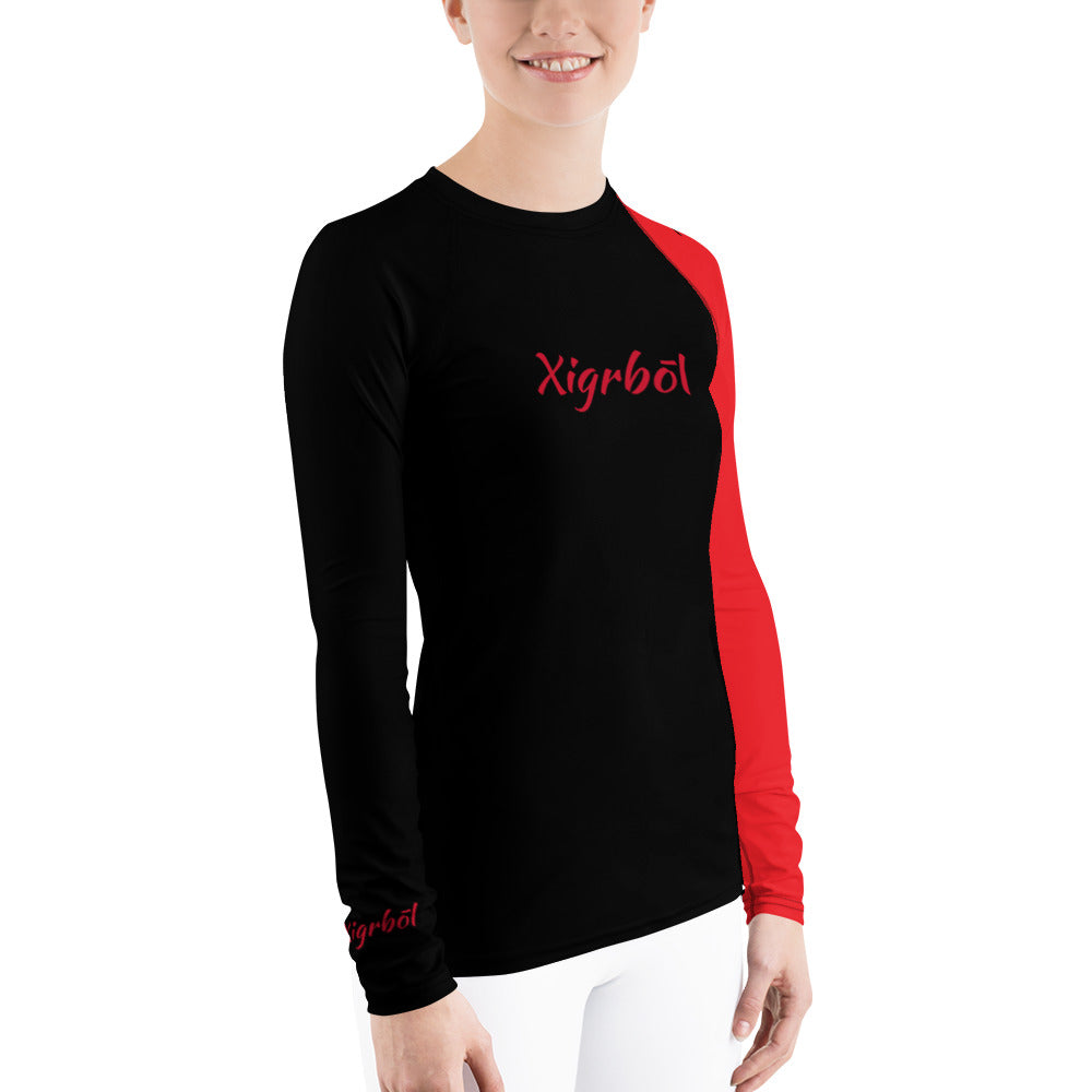 Xigrbōl Signature Women's Black and Red Rash Guard